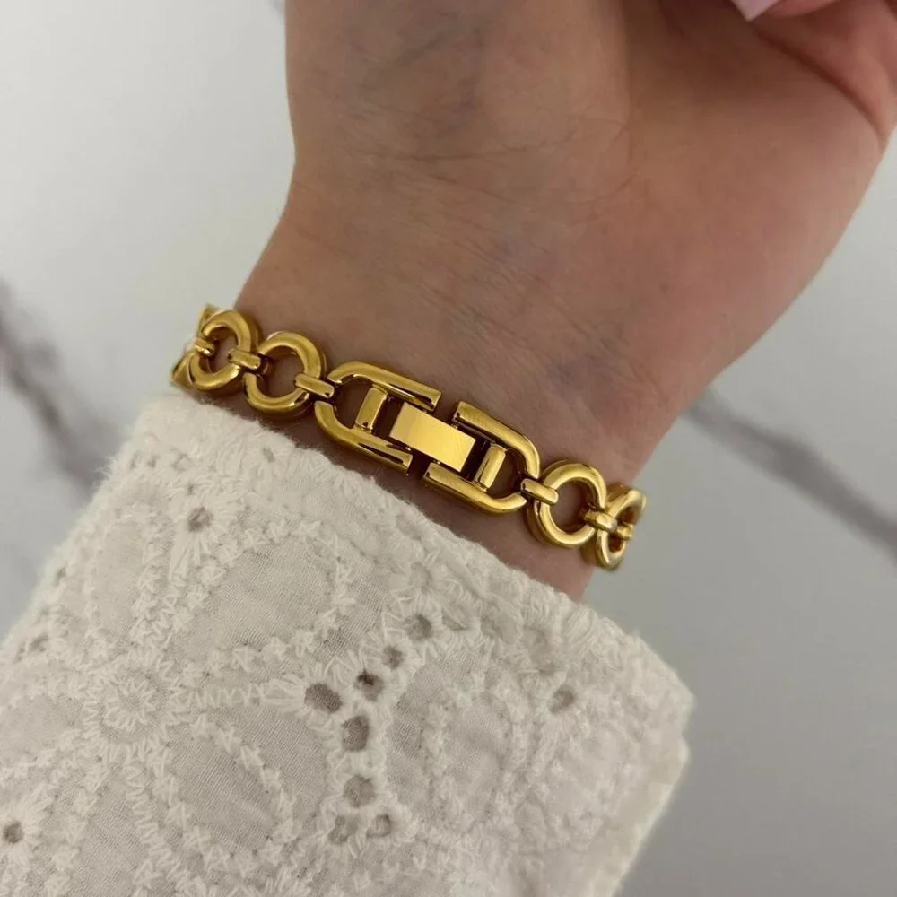Sku0312‎ Retro Gold White Pearl Gemstones Women Vintage Watch Bracelet +gift bag